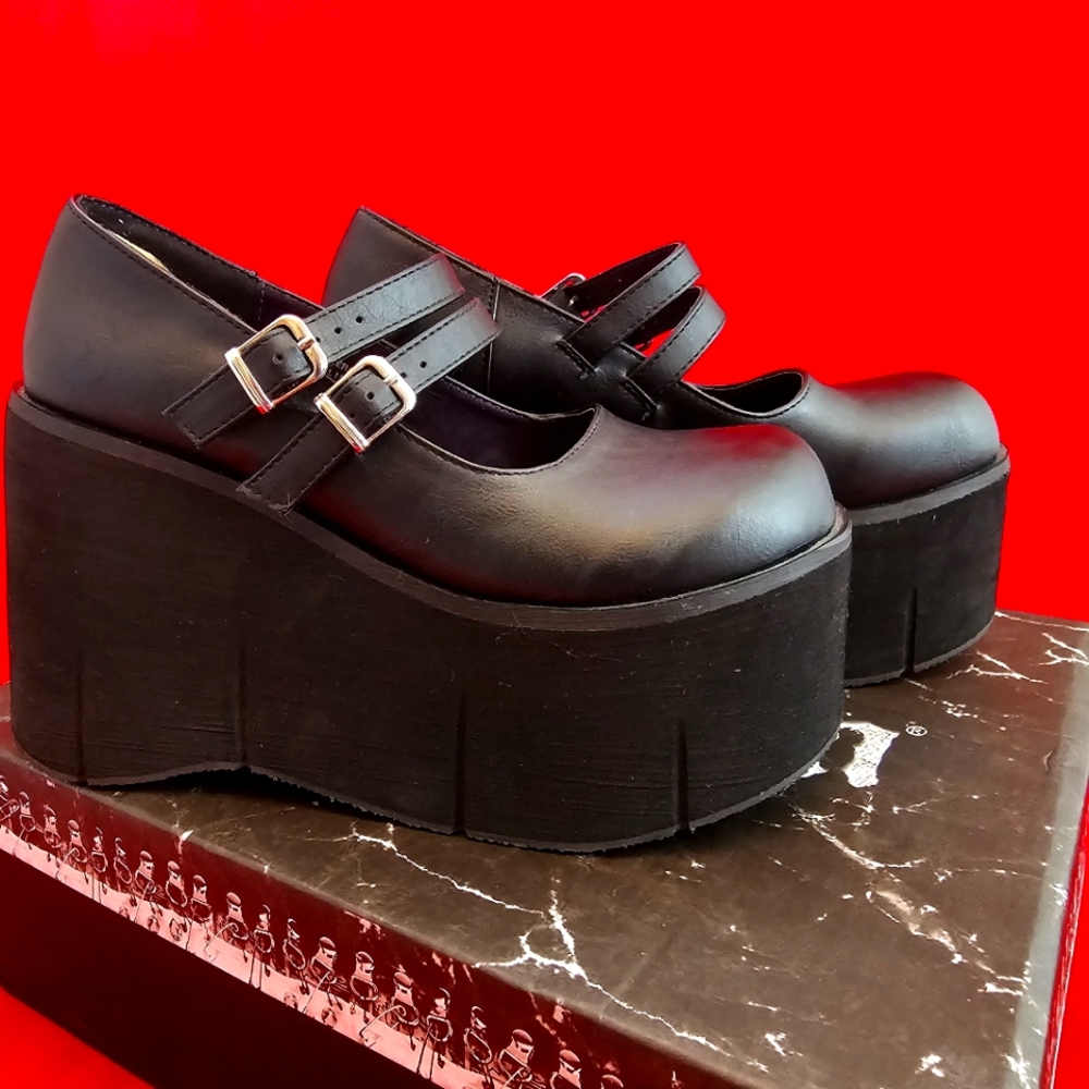 Demonia by Pleaser black Kera-08 platform Mary Jane